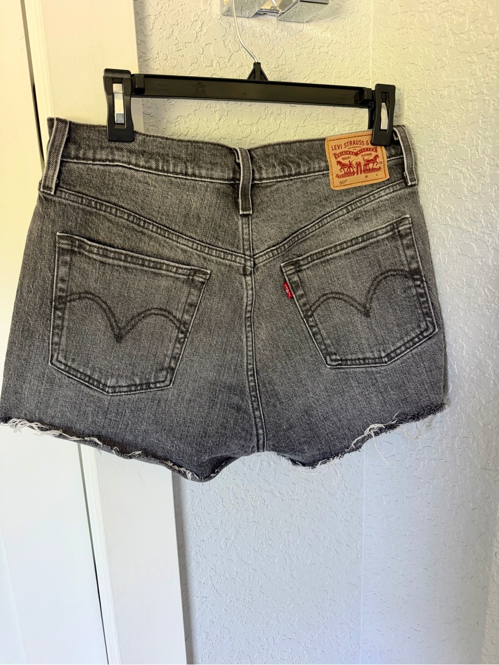Levi's Black Washed High Waist Denim Shorts